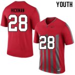 Youth Ohio State Buckeyes #28 Ronnie Hickman Throwback Nike NCAA College Football Jersey Latest LQO1044BU